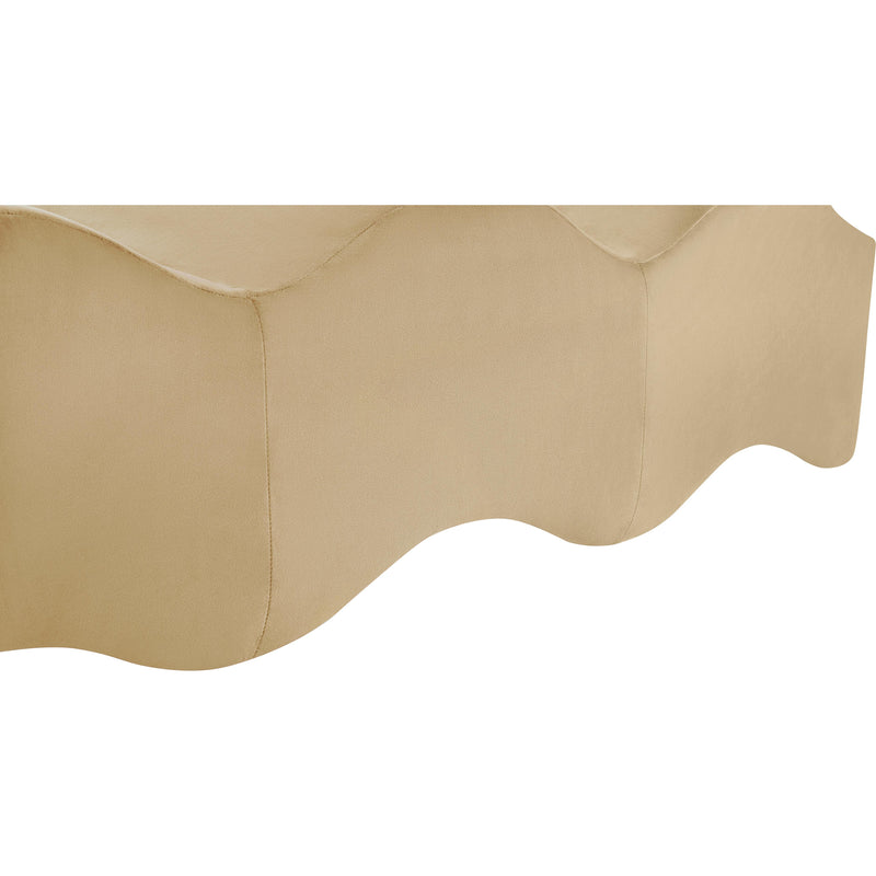 Meridian Wave Camel Velvet Bench IMAGE 9