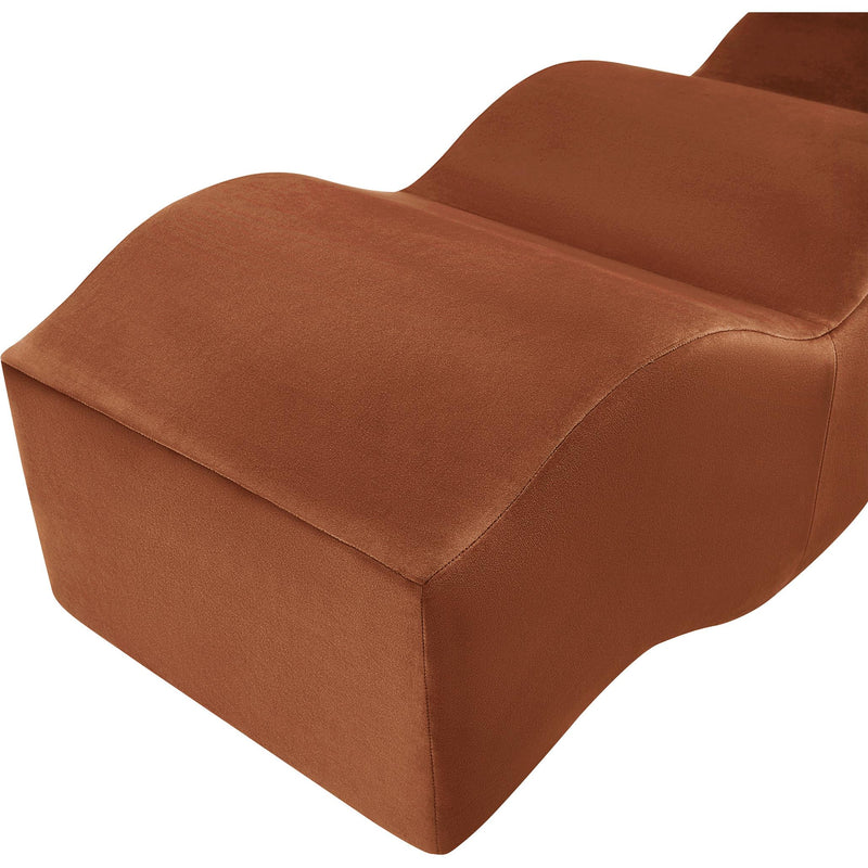 Meridian Wave Cognac Velvet Bench IMAGE 11