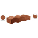 Meridian Wave Cognac Velvet Bench IMAGE 13