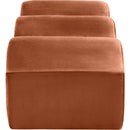 Meridian Wave Cognac Velvet Bench IMAGE 5