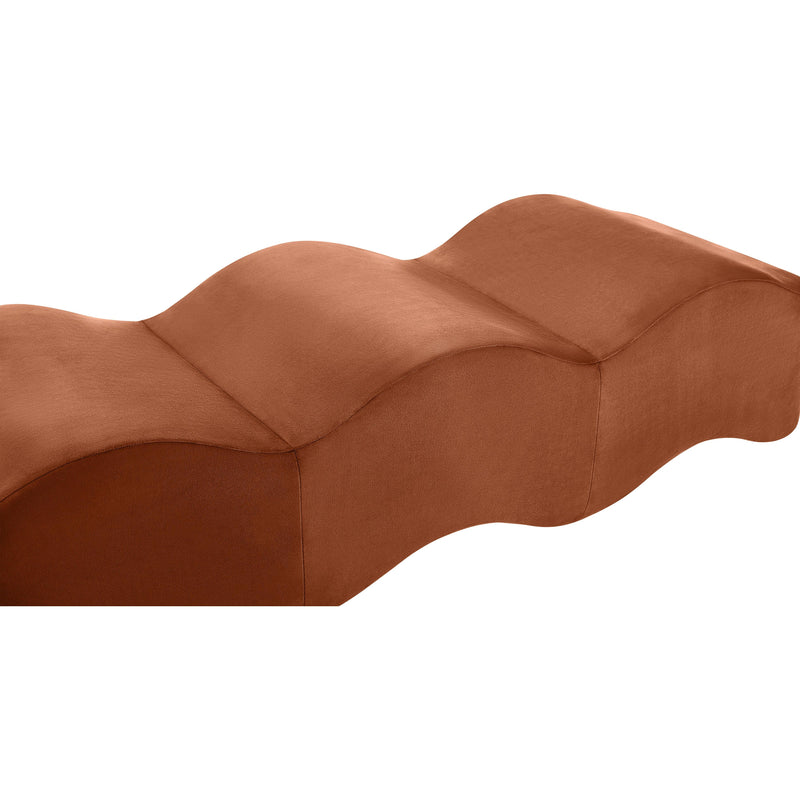 Meridian Wave Cognac Velvet Bench IMAGE 6