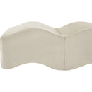 Meridian Wave Cream Velvet Bench IMAGE 10