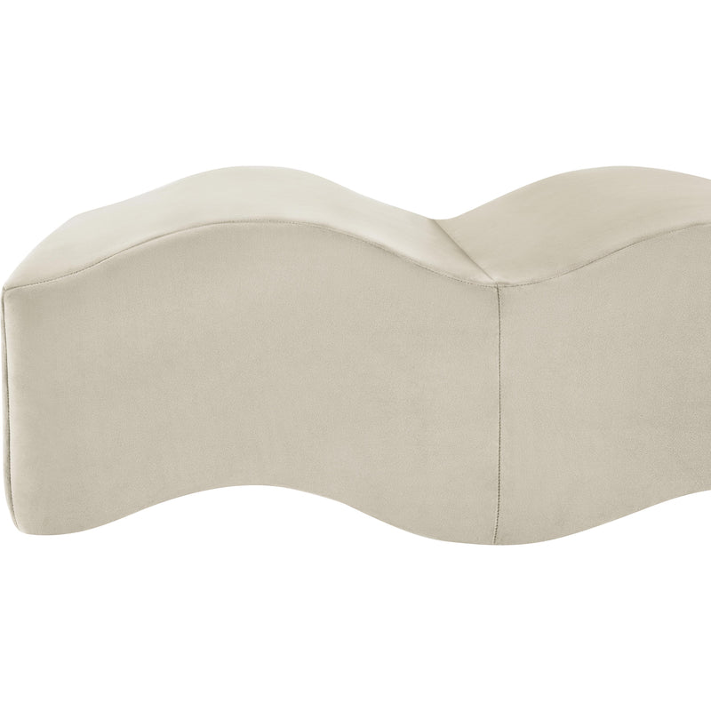 Meridian Wave Cream Velvet Bench IMAGE 10