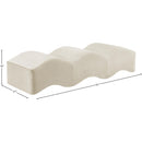 Meridian Wave Cream Velvet Bench IMAGE 12