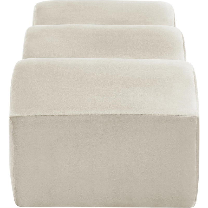 Meridian Wave Cream Velvet Bench IMAGE 5