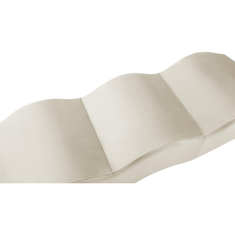 Meridian Wave Cream Velvet Bench IMAGE 7