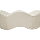 Meridian Wave Cream Velvet Bench IMAGE 8