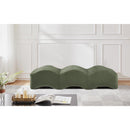 Meridian Wave Green Velvet Bench IMAGE 2
