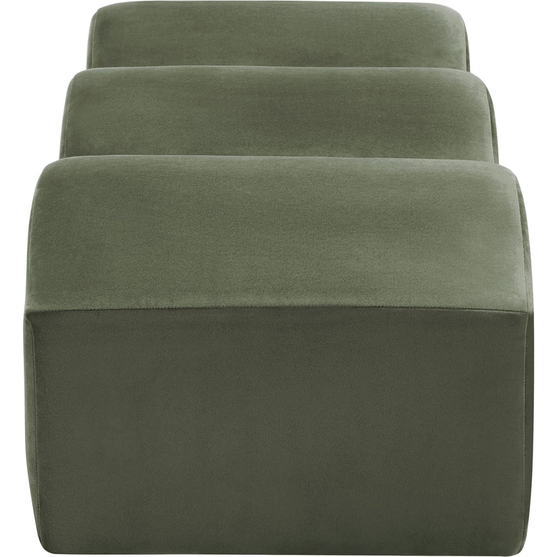 Meridian Wave Green Velvet Bench IMAGE 5