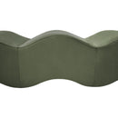 Meridian Wave Green Velvet Bench IMAGE 8