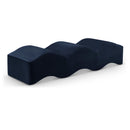 Meridian Wave Navy Velvet Bench IMAGE 1