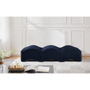 Meridian Wave Navy Velvet Bench IMAGE 2