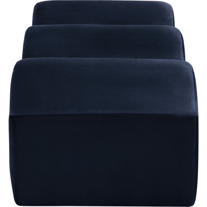 Meridian Wave Navy Velvet Bench IMAGE 5