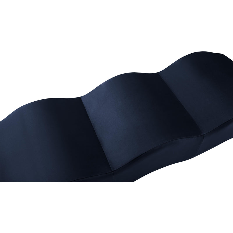 Meridian Wave Navy Velvet Bench IMAGE 7