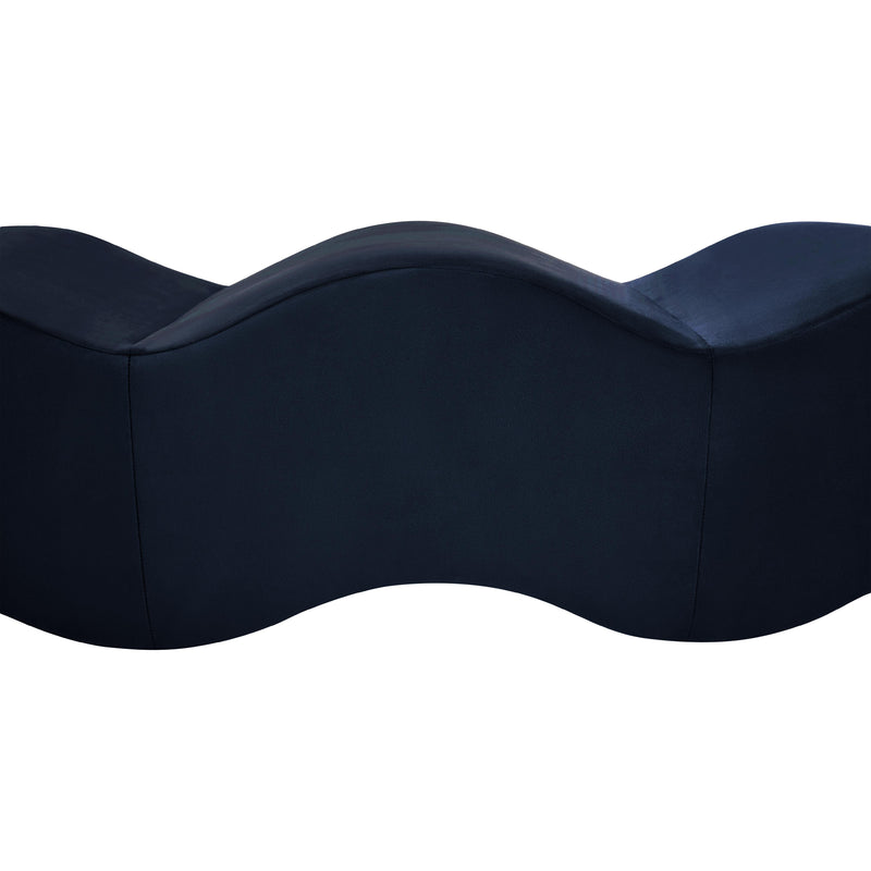 Meridian Wave Navy Velvet Bench IMAGE 8