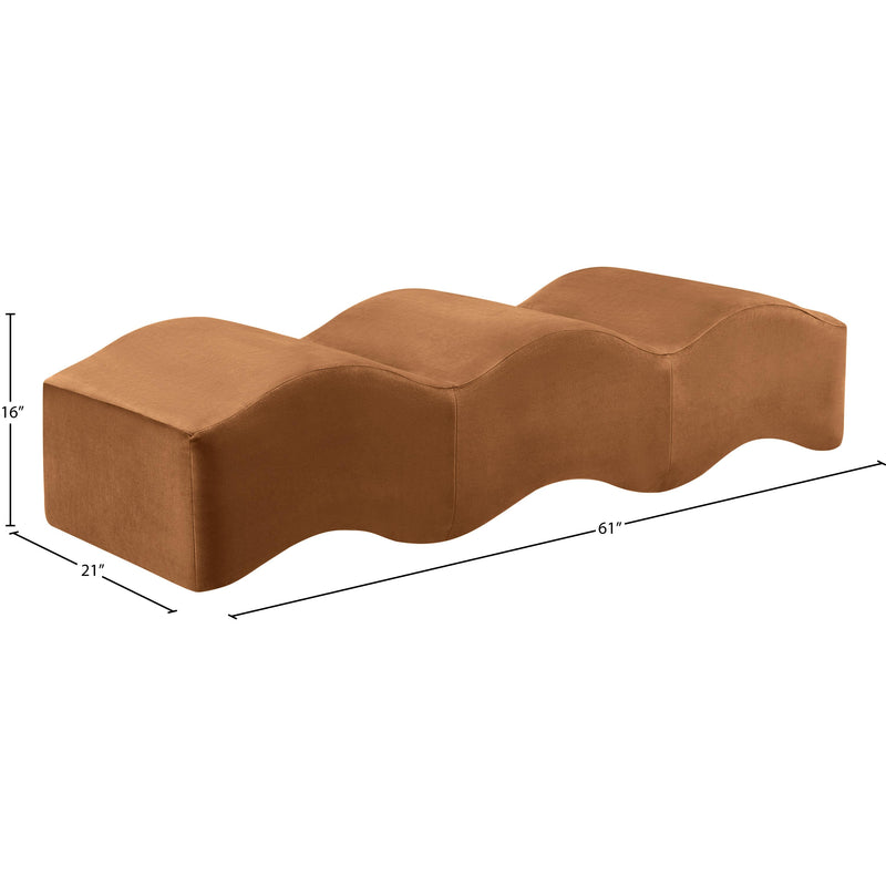 Meridian Wave Saddle Velvet Bench IMAGE 12