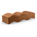 Meridian Wave Saddle Velvet Bench IMAGE 1