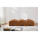 Meridian Wave Saddle Velvet Bench IMAGE 2