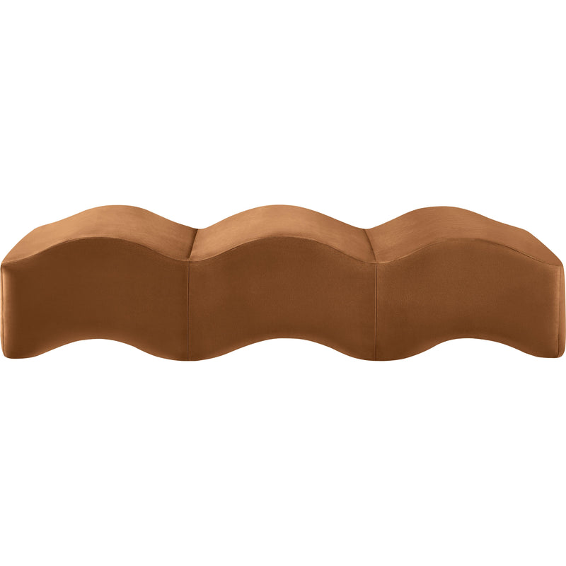 Meridian Wave Saddle Velvet Bench IMAGE 4