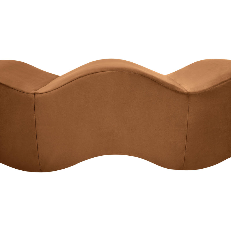 Meridian Wave Saddle Velvet Bench IMAGE 8