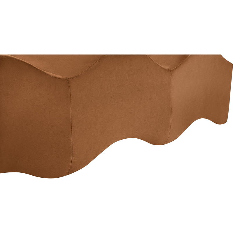 Meridian Wave Saddle Velvet Bench IMAGE 9