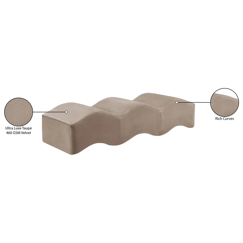 Meridian Wave Taupe Velvet Bench IMAGE 13