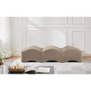 Meridian Wave Taupe Velvet Bench IMAGE 2