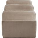 Meridian Wave Taupe Velvet Bench IMAGE 5
