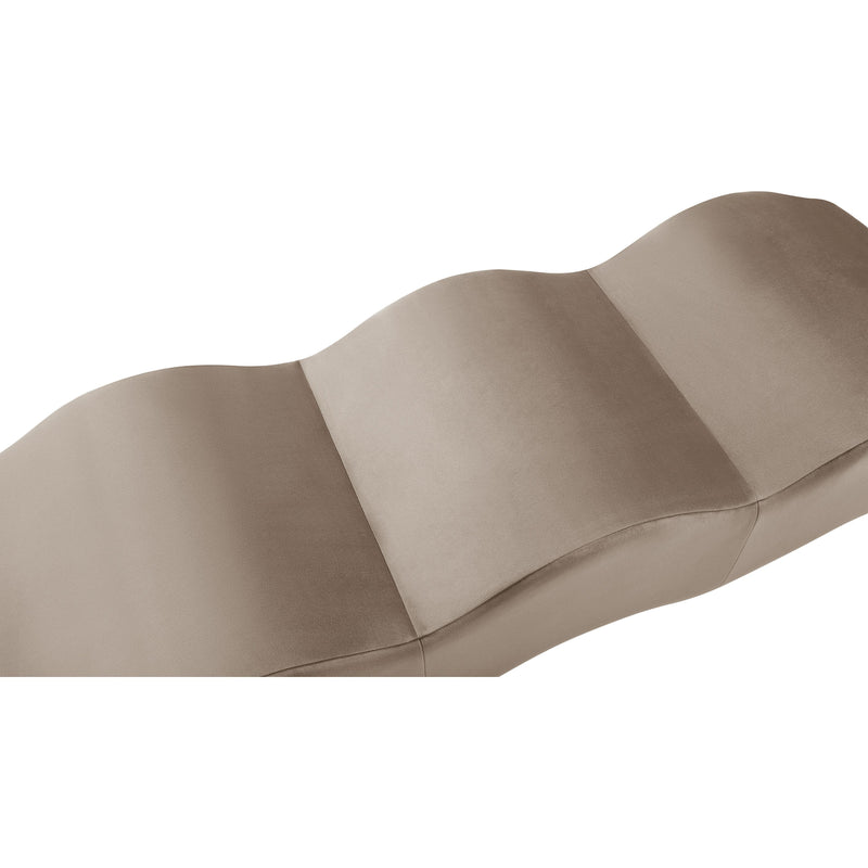 Meridian Wave Taupe Velvet Bench IMAGE 7
