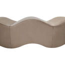 Meridian Wave Taupe Velvet Bench IMAGE 8