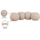 Meridian Apollo Beige Boucle Fabric Bench IMAGE 10