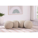 Meridian Apollo Beige Boucle Fabric Bench IMAGE 2