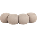 Meridian Apollo Beige Boucle Fabric Bench IMAGE 4