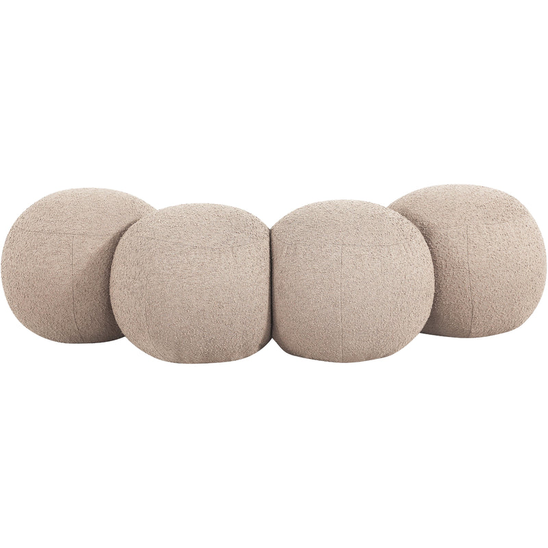 Meridian Apollo Beige Boucle Fabric Bench IMAGE 4