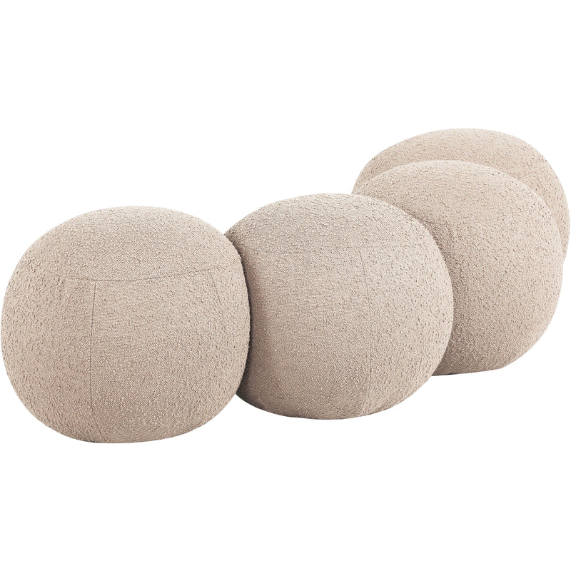 Meridian Apollo Beige Boucle Fabric Bench IMAGE 6