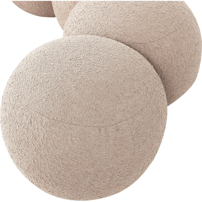 Meridian Apollo Beige Boucle Fabric Bench IMAGE 7