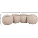 Meridian Apollo Beige Boucle Fabric Bench IMAGE 9