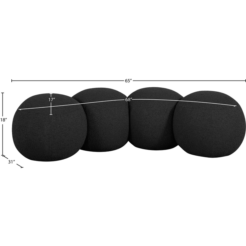 Meridian Apollo Black Boucle Fabric Bench IMAGE 9