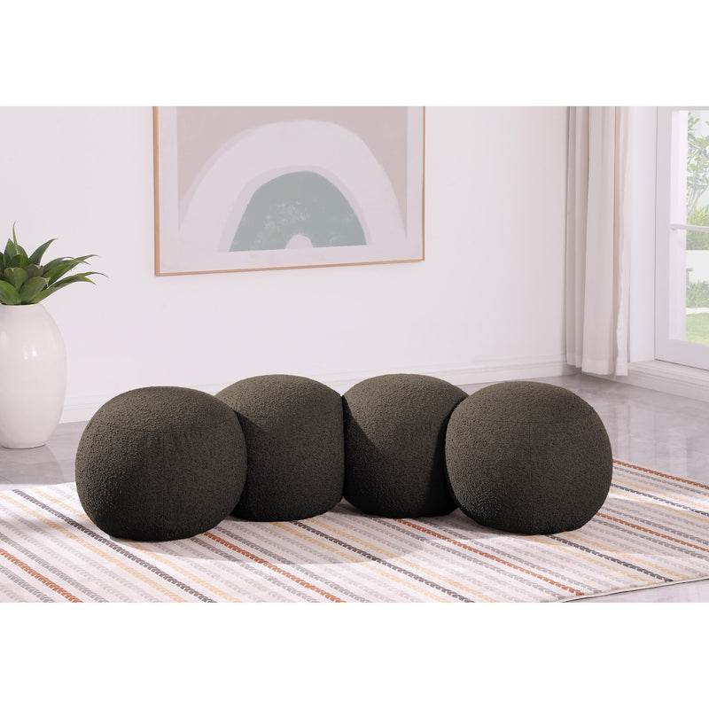 Meridian Apollo Brown Boucle Fabric Bench IMAGE 2
