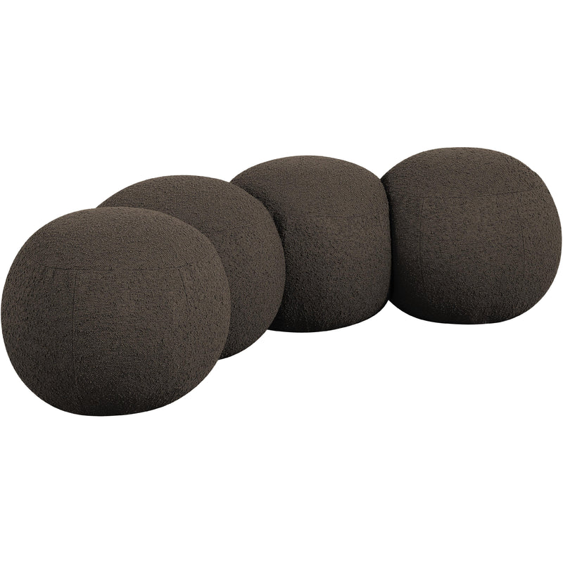 Meridian Apollo Brown Boucle Fabric Bench IMAGE 3