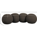 Meridian Apollo Brown Boucle Fabric Bench IMAGE 9