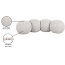Meridian Apollo Cream Boucle Fabric Bench IMAGE 10