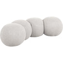 Meridian Apollo Cream Boucle Fabric Bench IMAGE 3