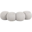 Meridian Apollo Cream Boucle Fabric Bench IMAGE 4