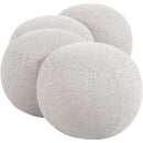 Meridian Apollo Cream Boucle Fabric Bench IMAGE 5