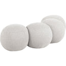 Meridian Apollo Cream Boucle Fabric Bench IMAGE 6