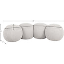 Meridian Apollo Cream Boucle Fabric Bench IMAGE 9