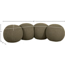 Meridian Apollo Olive Boucle Fabric Bench IMAGE 9