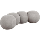 Meridian Apollo Taupe Boucle Fabric Bench IMAGE 3