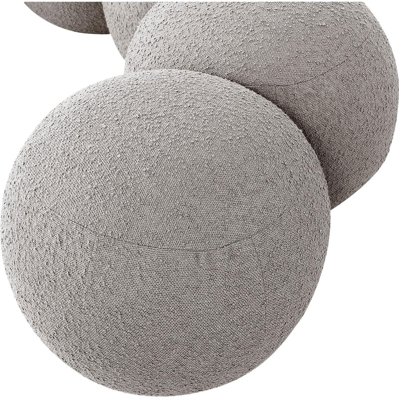 Meridian Apollo Taupe Boucle Fabric Bench IMAGE 7